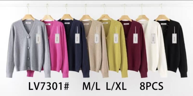 Swetry damskie Roz M/L-L/XL. Mix kolor. Paczka 8 szt